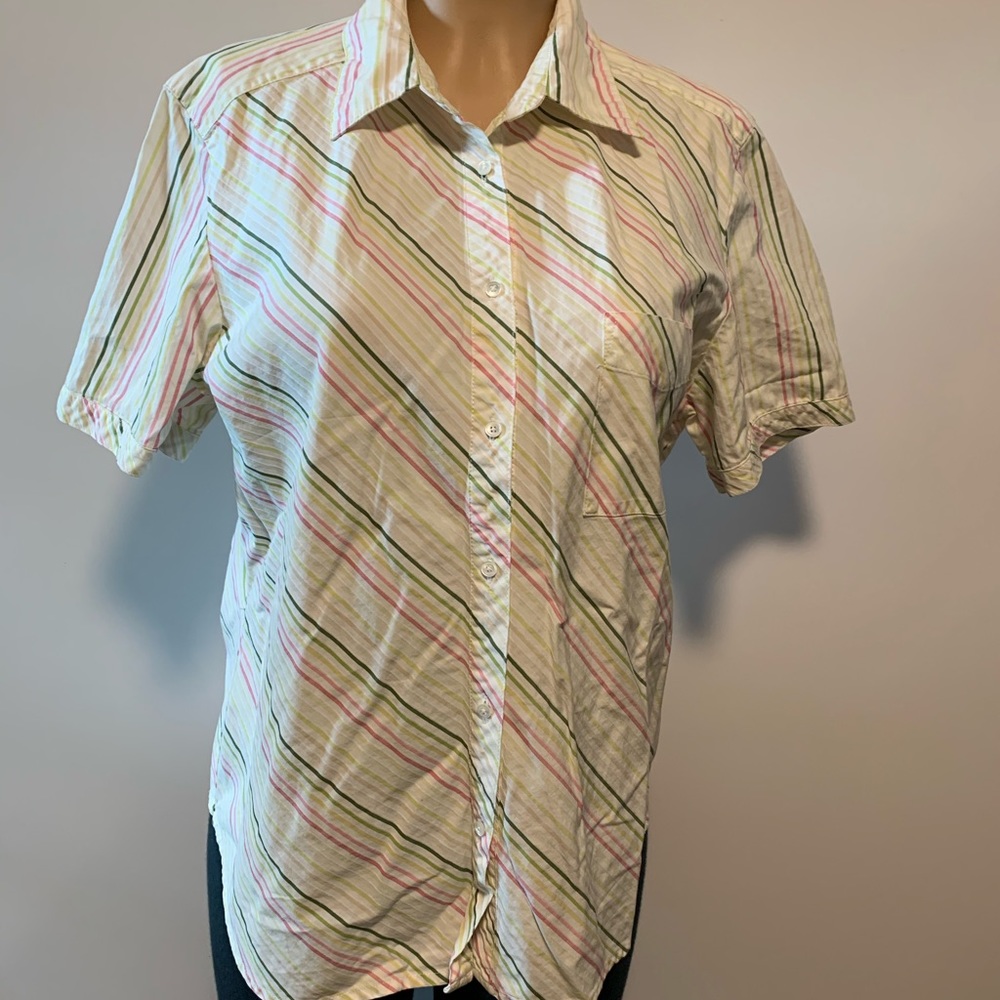 TALBOTS top blouse size large color stripes